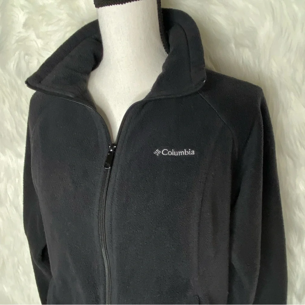 Columbia Full Zip Black Fleece Jacket Size Medium